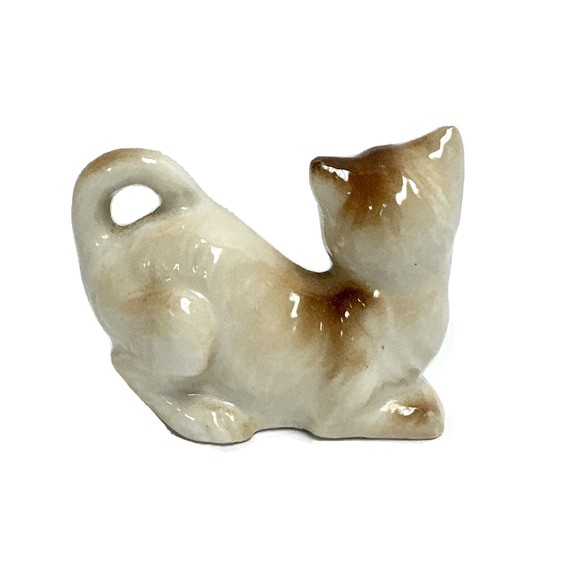 Porcelain kitty cat mini trinket figurine decor 3" - Picture 3 of 5